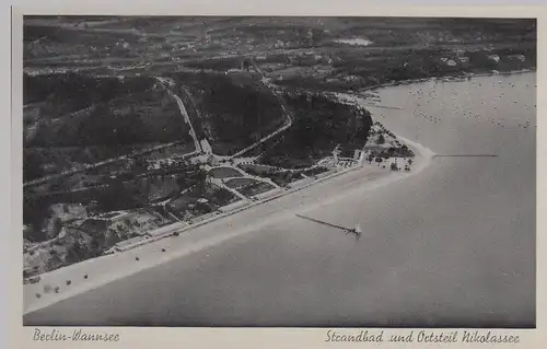 (93747) AK Berlin Wannsee, Strandbad und Ortsteil Nikolassee, 1940er