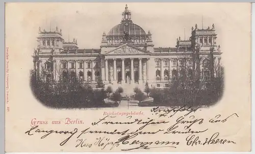 (93735) AK Gruss aus Berlin, Reichstagsgebäude, 1898