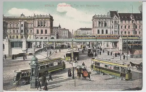 (92762) AK Berlin, Hochbahn Hallesches Tor, Soldatenkarte 1911