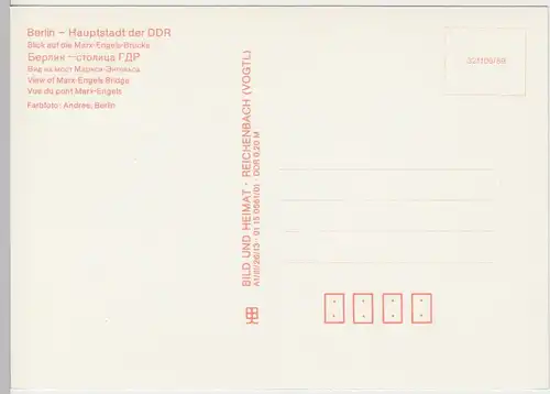 (92090) AK Berlin, Blick a.d. Marx-Engels-Brücke, DDR 1989