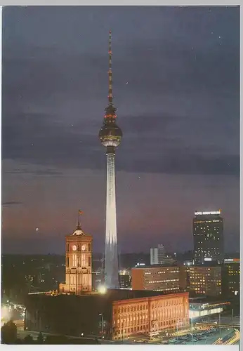 (92065) AK Berlin, Fernsehturm bei Nacht, DDR 1975