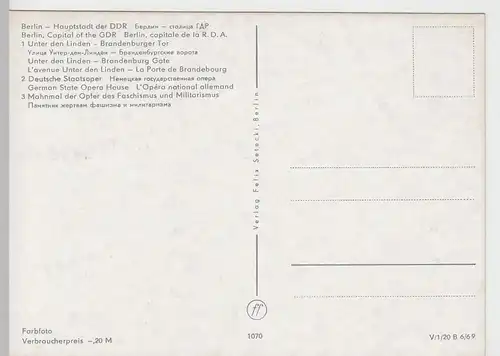 (92031) AK Berlin, Mehrbildkarte, DDR 1969