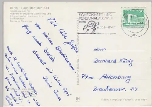 (92008) AK Berlin, Mehrbildkarte, 1984