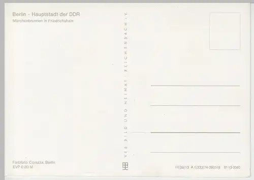 (91983) AK Berlin, Märchenbrunnen in Friedrichshain, DDR 1974