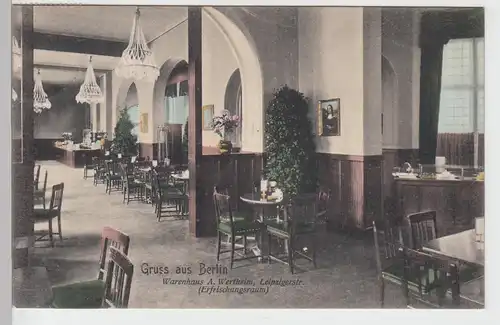 (88259) AK Berlin, Warenhaus A. Wertheim, Erfrischungsraum, 1907