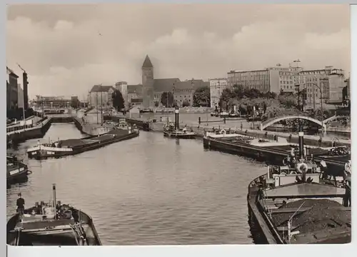 (86307) Foto AK Berlin DDR, An der Mühlendammschleuse 1958