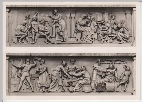 (86287) Foto AK Berlin DDR, Rathausfries: Schule und Wochenmarkt 1962