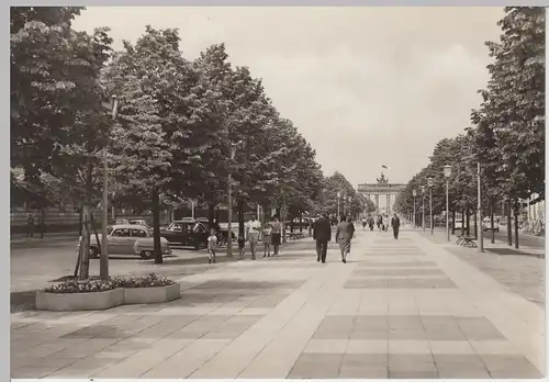 (86235) Foto AK Berlin DDR, Unter den Linden mit Brandenburger Tor, 1964