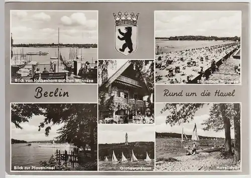 (86100) Foto AK Berlin West, Rund um die Havel, Mehrbildkarte 1960-70er