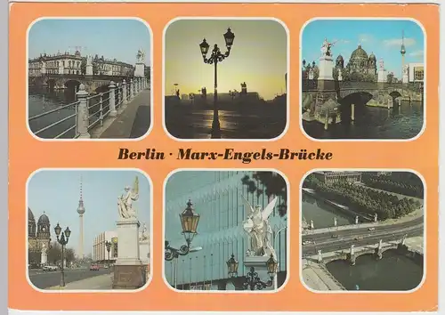 (86052) AK Berlin, Marx- Engels- Brücke, Mehrbildkarte 1989