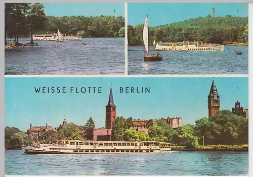 (86045) AK Berlin, Weiße Flotte, Köpenicker Becken, Mehrbildkarte 1971