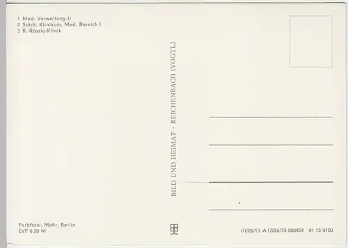 (86040) AK Berlin Buch, Med. Verwaltung, R. Rössle Klinik 1975