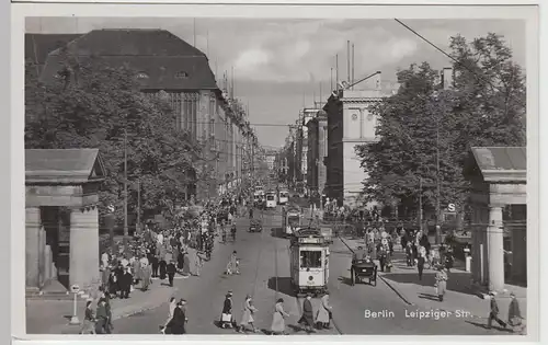 (86010) Foto AK Berlin, Leipziger Straße, Straßenbahn 1933-45