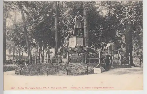 (84611) AK Berlin, Volkspark Hasenheide, Turnvater Jahn Denkmal 1904