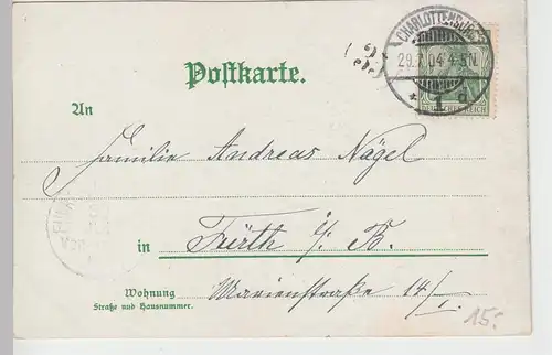 (84602) AK Gruß aus Charlottenburg, Berlin, Zugbrücke, Spree, Kahn 1904