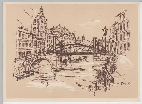 (83375) Künstler AK Alt Berlin, Jungfernbrücke