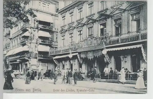 (83058) AK Berlin, Unter den Linden, Kranzler-Ecke, 1906