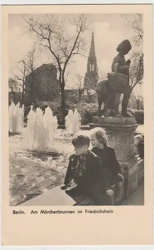(80462) Foto AK Berlin, Märchenbrunnen, Friedrichshain 1953