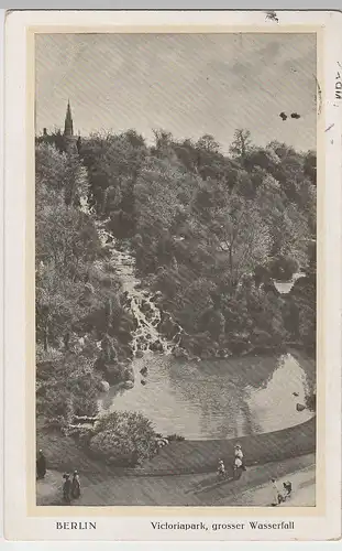 (80308) AK Berlin, Victoriapark, Großer Wasserfall, 1916