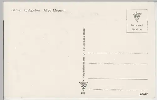 (78911) Foto AK Berlin, Lustgarten, Altes Museum, vor 1945