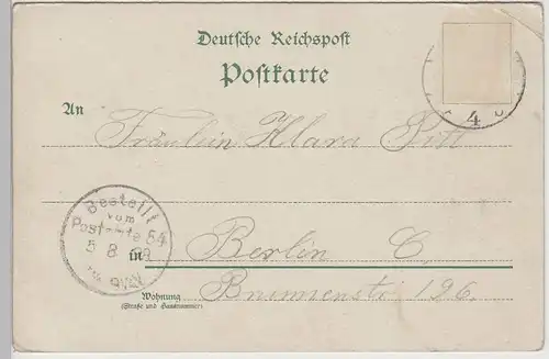 (78029) AK Gruss aus Berlin, Kgl. Schloss, Neuer Dom, Litho 1898