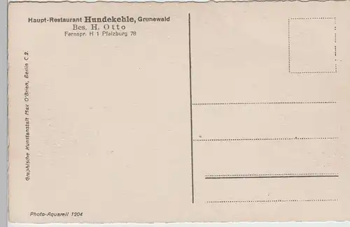 (77756) AK Grunewald, Restaurant Hundekehle, vor 1945