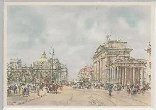 (68725) Künstler AK Berlin, vor dem Brandenburger Tor, nach 1945