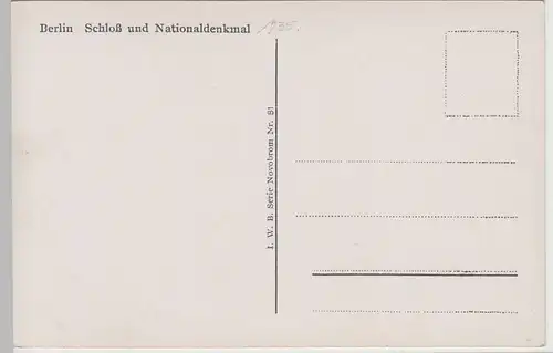 (66941) AK Berlin, Schloss und Nationaldenkmal 1935