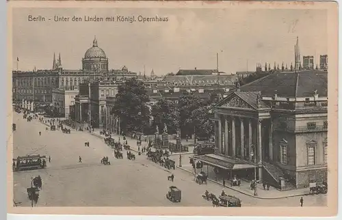 (66925) AK Berlin, Unter den Linden m. Kgl. Opernhaus, vor 1945