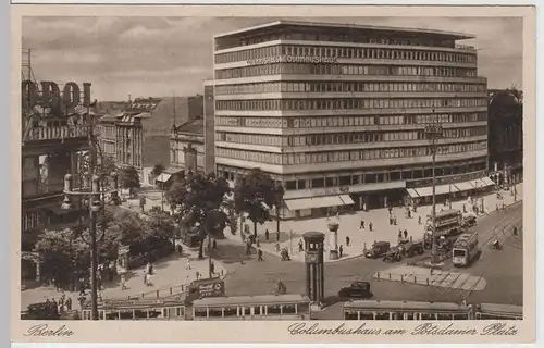 (64390) AK Berlin, Potsdamer Platz, Columbushaus, Straßenbahn 1935