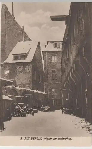 (64300) AK Alt-Berlin, Winter im Krögelhof, vor 1945