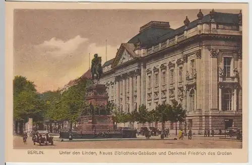 (6019) AK Berlin, Unter den Linden, Bibliothek, Friedr. d. Große, vor 1945