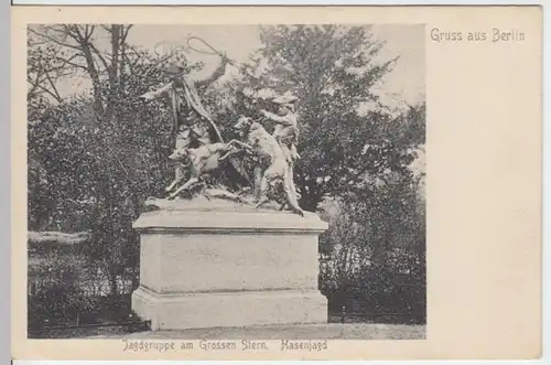 (5685) AK Gruß aus Berlin, Gr. Stern, Jagdgruppe Hasenjagd, um 1906-10