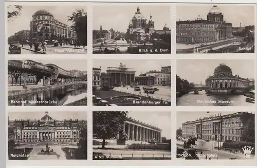 (54670) Foto AK Berlin, Mehrbildkarte, trennbar in 9 kleine Fotos, vor 1945
