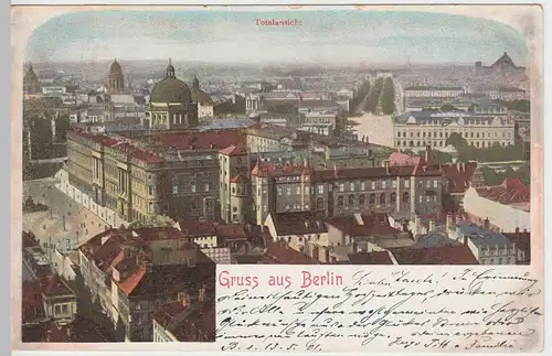 (51844) AK Gruss aus Berlin, Totalansicht, 1901