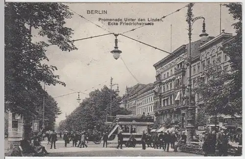 (4842) AK Berlin, Unter den Linden, Ecke Friedrichstraße 1907