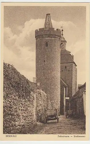 (40772) AK Bernau, Pulverturm m. Stadtmauer 1910/20er