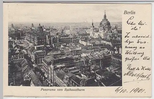 (34605) AK Berlin, Panorama vom Rathausturm, 1904