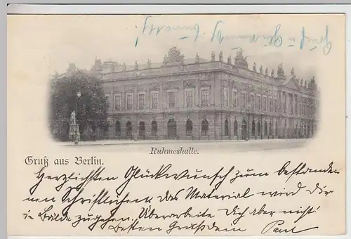 (31760) AK Gruß aus Berlin, Ruhmeshalle, 1898