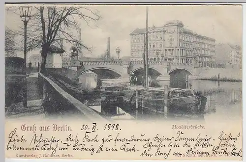 (31529) AK Gruss aus Berlin, Moabiterbrücke, 1898