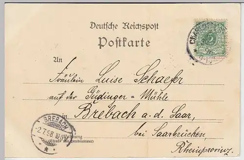 (31529) AK Gruss aus Berlin, Moabiterbrücke, 1898
