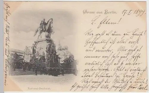 (31525) AK Gruss aus Berlin, National-Denkmal, 1899
