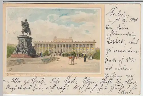 (31505) AK Berlin, Lustgarten-Museum, Denkmal Friedrich Wilhelm III. 1899
