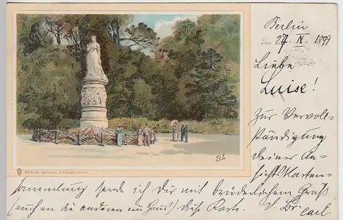(31504) AK Berlin, Denkmal d. Königin Louise, 1899