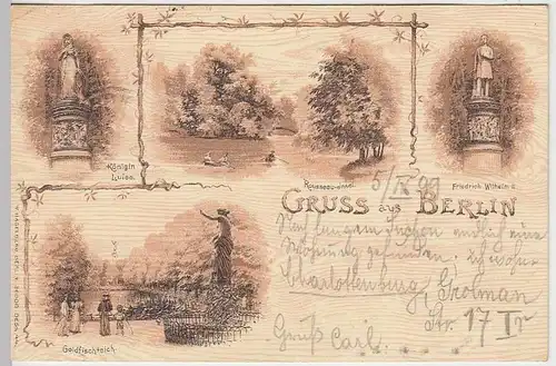 (31483) AK Gruss aus Berlin, Mehrbildkarte, Litho 1899