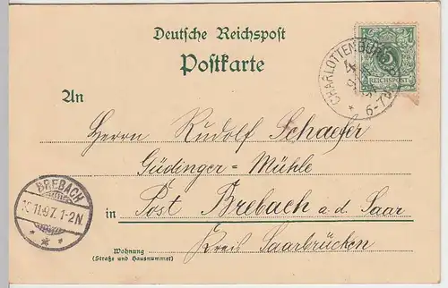 (31476) AK Gruss aus Berlin Charlottenburg, Mehrbildkarte, Litho 1897