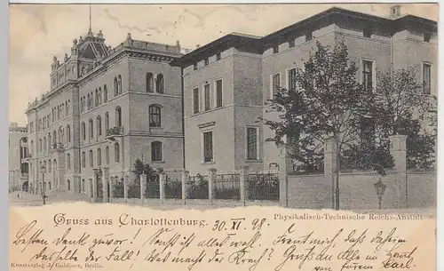(31470) AK Gruss aus Berlin Charlottenburg, Physikal.-Techn.-Reichs-Anstalt 1898