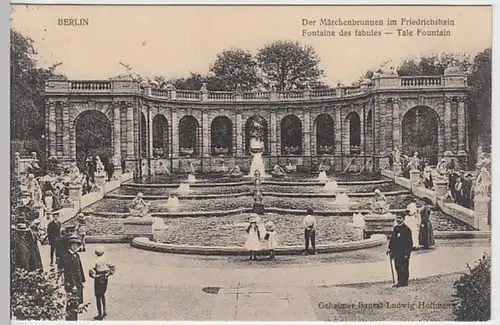 (30934) AK Berlin, Märchenbrunnen im Friedrichshain, Bahnpost 1916