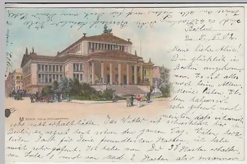 (30309) AK Berlin, Kgl. Schauspielhaus, Litho 1902