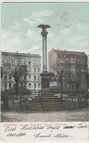 (29835) AK Berlin Spandau, Kriegerdenkmal auf der Plantage 1905